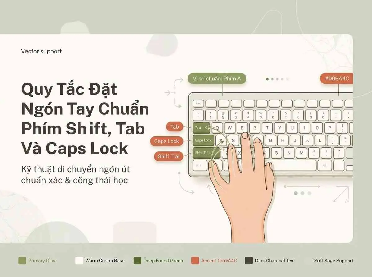 Quy Tắc Đặt Ngón Tay Chuẩn Cho Phím Shift, Tab Và Caps Lock