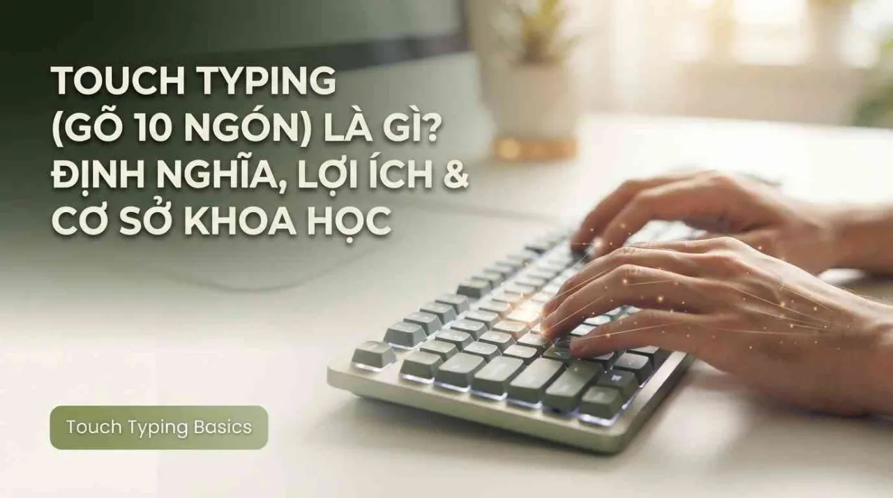 Touch Typing (Gõ 10 Ngón) Là Gì? Tìm hiểu Kỹ Thuật Đánh Máy Không Nhìn Phím