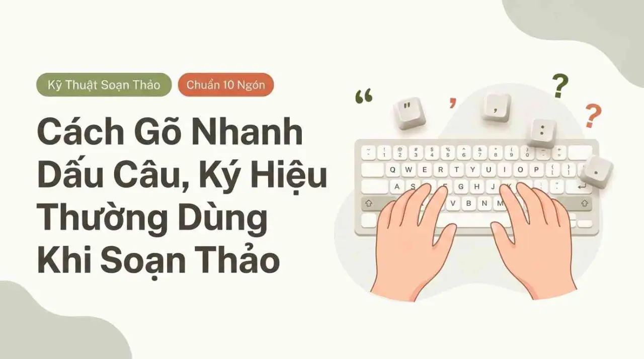 Cách Gõ Nhanh Dấu Câu, Ký Hiệu Thường Dùng Khi Soạn Thảo