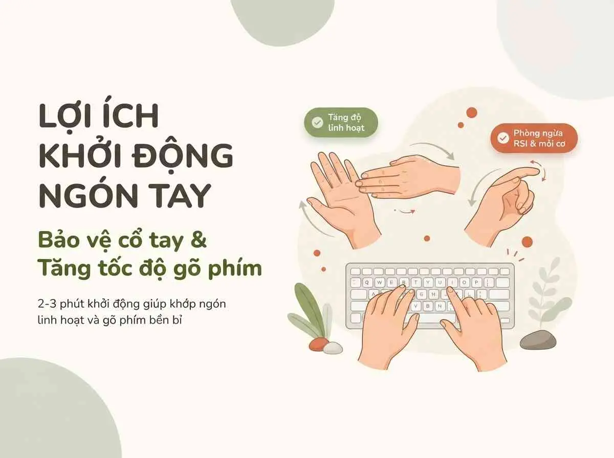 Lợi ích của việc khởi động ngón tay trước khi gõ máy tính