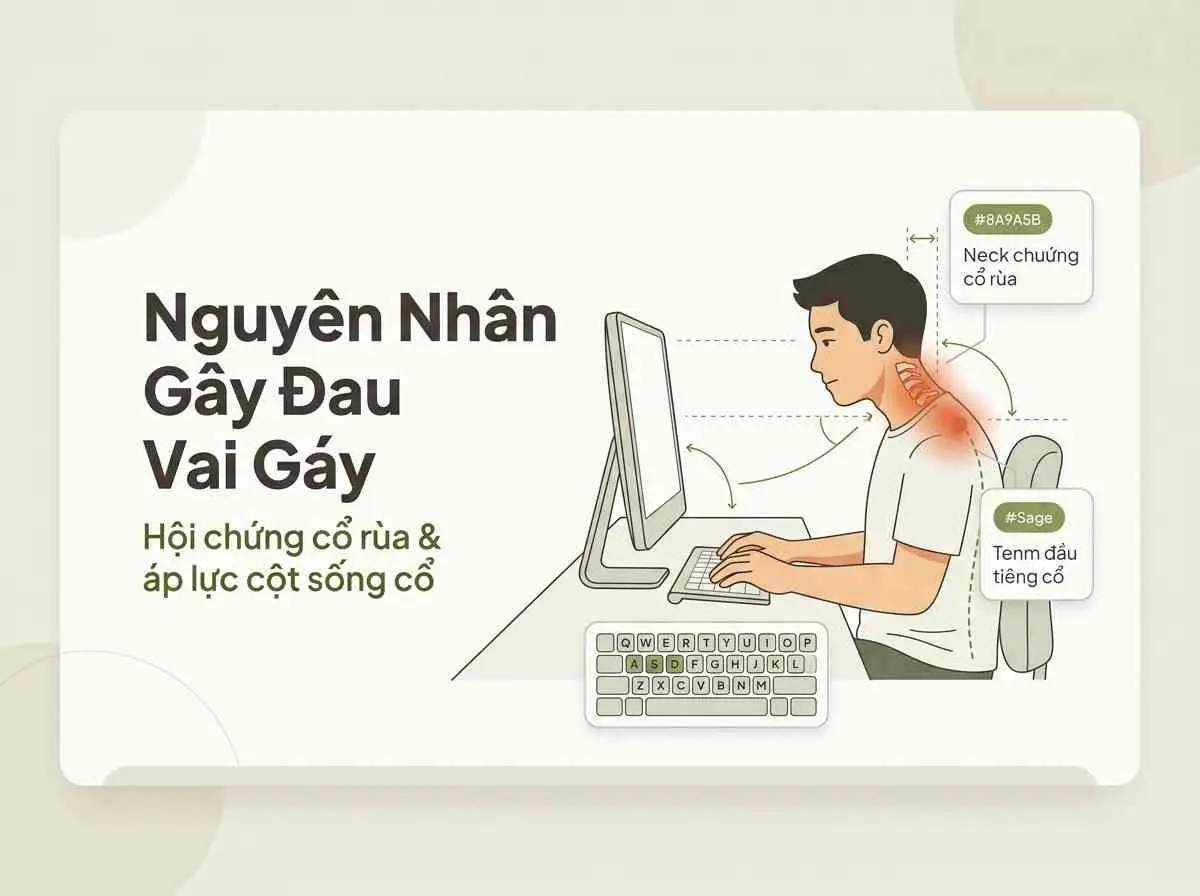 Nguyên nhân gây đau vai gáy khi ngồi máy tính liên tục