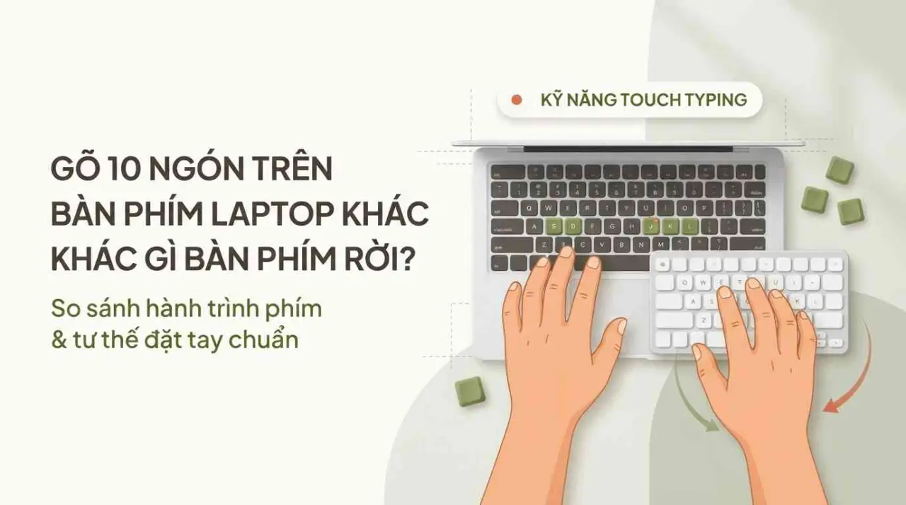 Gõ 10 Ngón Trên Bàn Phím Laptop Khác Gì Bàn Phím Rời?