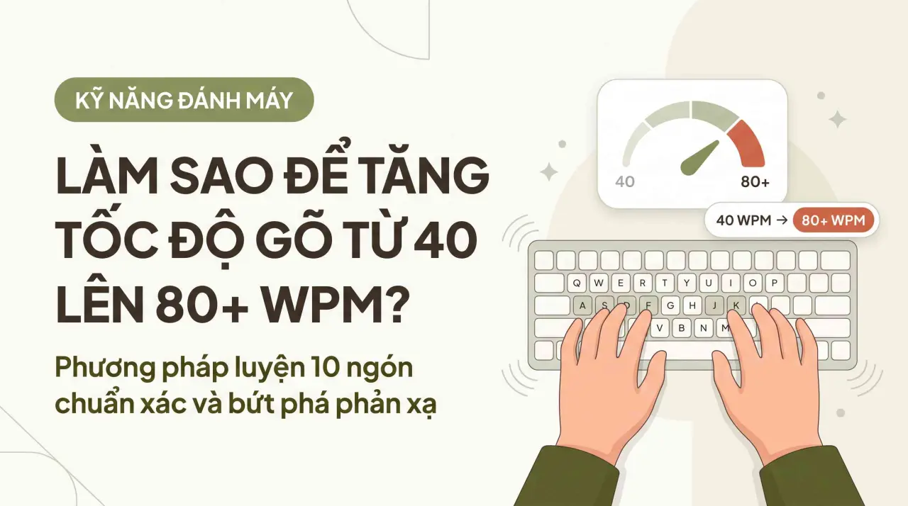 Làm Sao Để Tăng Tốc Độ Gõ Từ 40 Lên 80+ WPM?