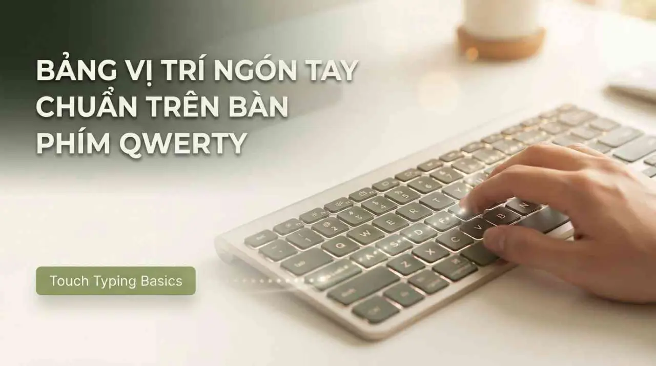 Bảng Vị Trí Ngón Tay Chuẩn Trên Bàn Phím QWERTY