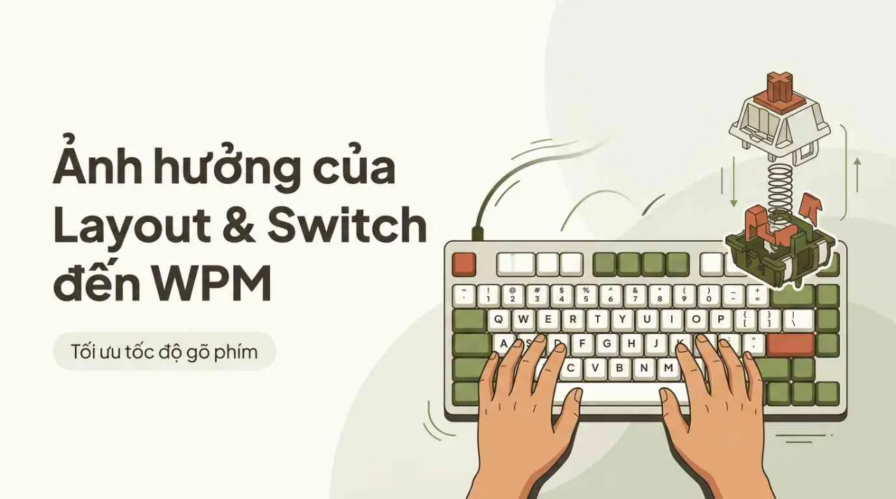 Ảnh hưởng của Layout và Switch bàn phím cơ đến WPM