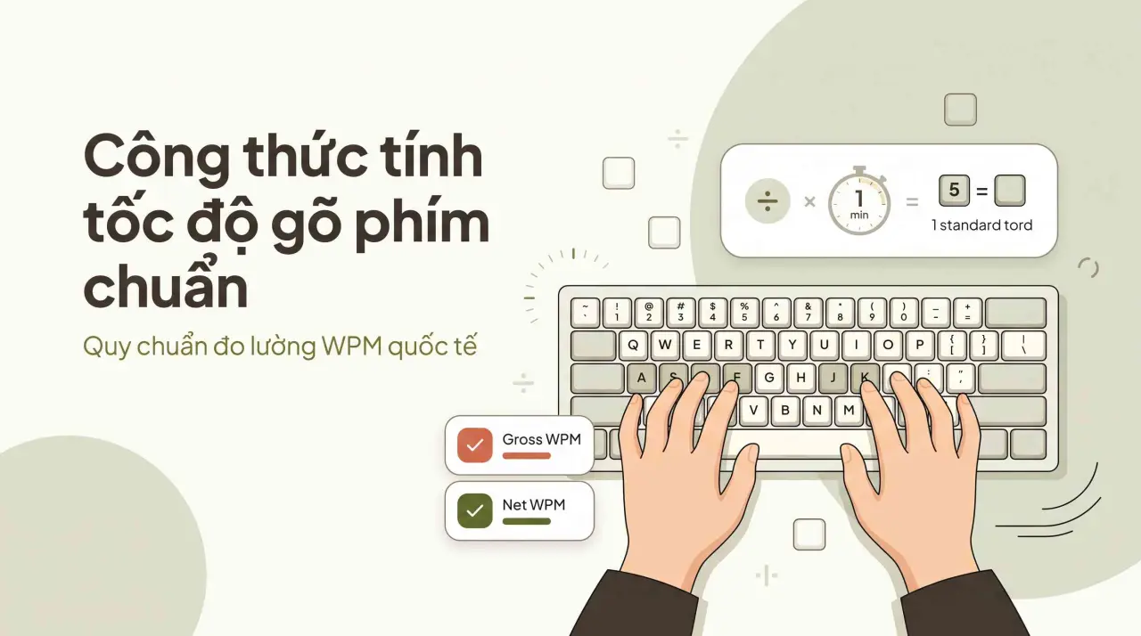 Công thức tính tốc độ gõ phím chuẩn