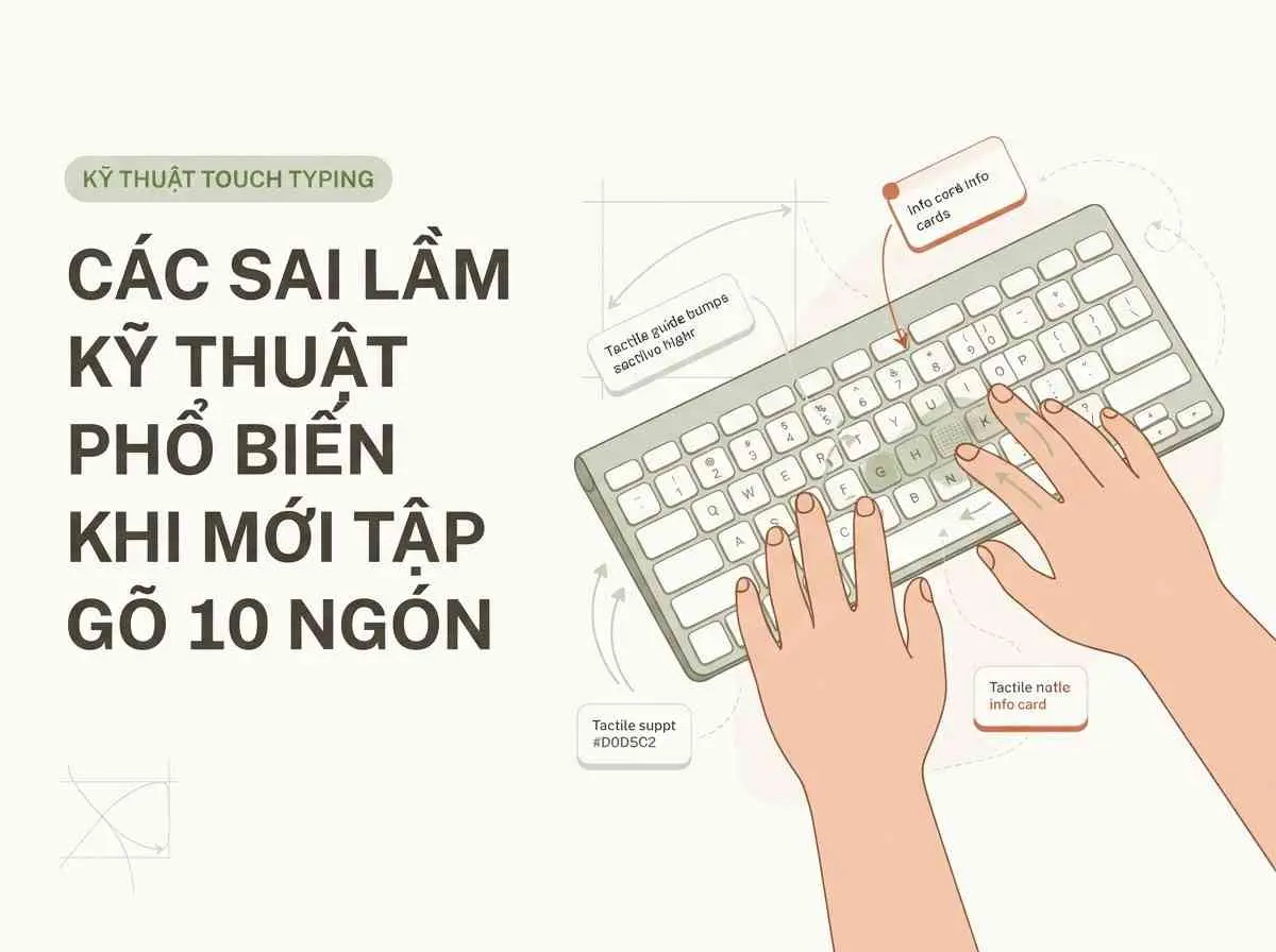 Các sai lầm kỹ thuật phổ biến khi mới tập gõ 10 ngón