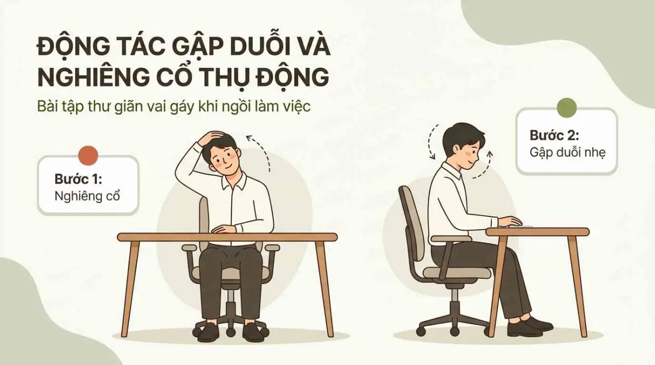 Động tác gập duỗi và nghiêng cổ thụ động