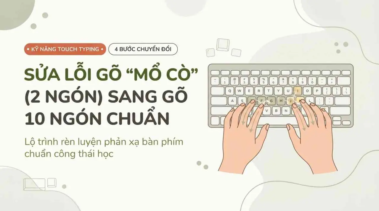 Sửa Lỗi Gõ 'Mổ Cò' (2 Ngón) Sang Gõ 10 Ngón Chuẩn